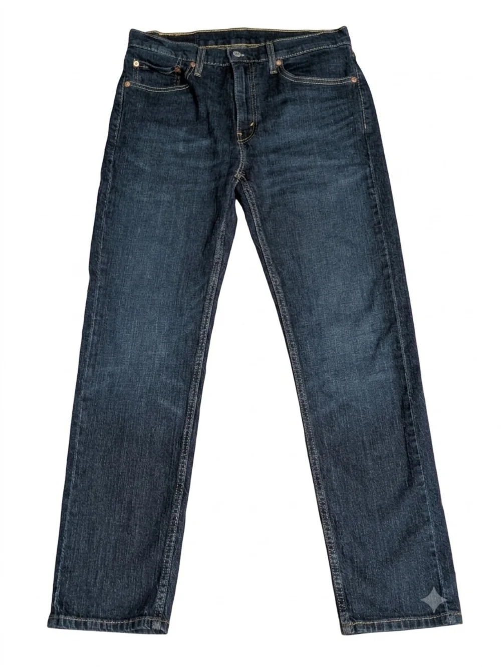Levi's 505 Mens Jeans 32x30 Dark Wash Blue Denim Regular Fit Straight Leg Red